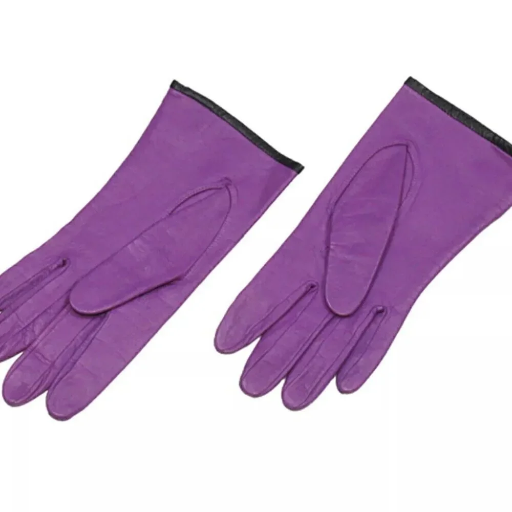 SAINT LAURENT gloves YSL logo leather Authentic Used